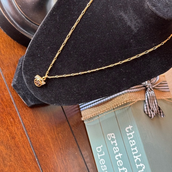 Nina Ricci Vintage Ribbon of Stones Logo Necklace